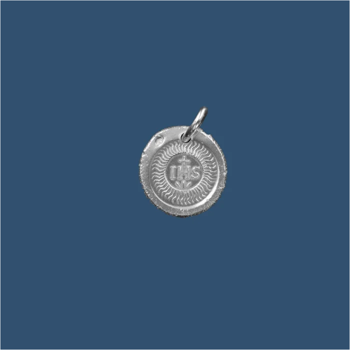 Médaille frappée en argent Blason de la Compagnie de Jésus – P31 – 15mm