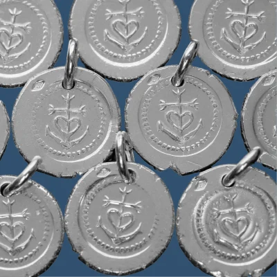 Médaille frappée en argent Croix de Camargue – P21 – 15mm