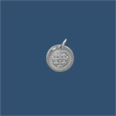 Médaille frappée en argent Croix de Jérusalem – P24 – 15mm