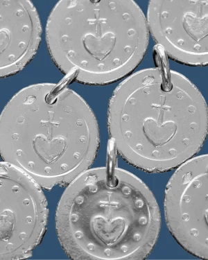 Médaille frappée en argent Sacré-Cœur – P20 – 15mm
