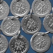Médaille Chrisme Alpha et Oméga antique en argent