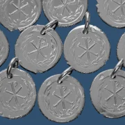 Médaille Chrisme cerclé de laurier frappée en argent