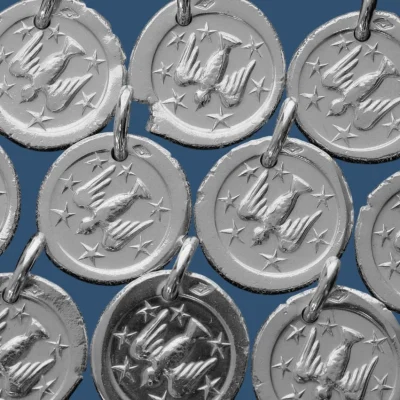 Médaille en argent Colombe et sept étoiles