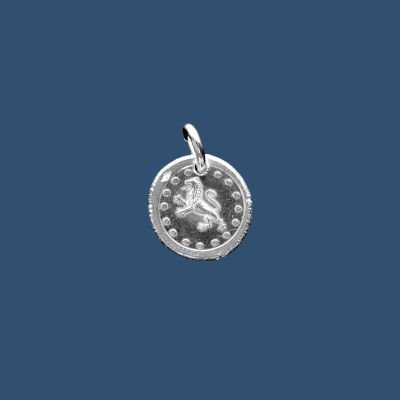 Médaille frappée en argent Lion héraldique – P46 – 15mm