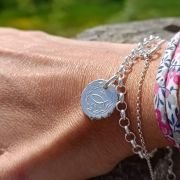 Médaille en argent Croix pommelée sur fond étoilé