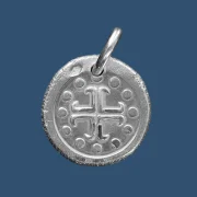 Médaille croix médiévale ancrée en argent frappé
