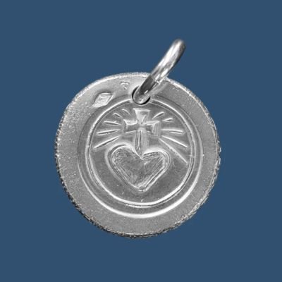 Médaille en argent Sacré-Cœur rayonnant