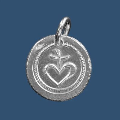 Médaille en argent Sacré-Cœur stylisé